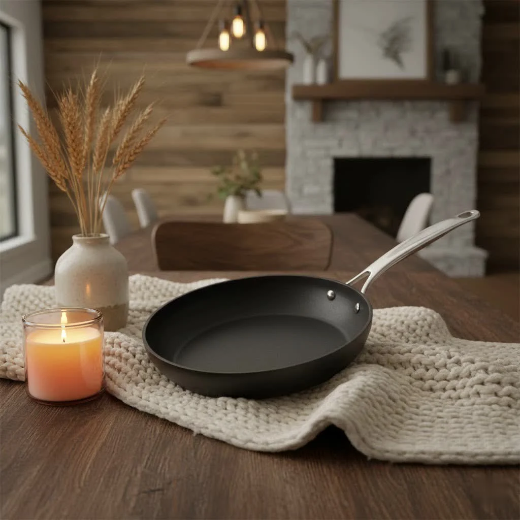 Induction frying pan on a modern induction cooktop
