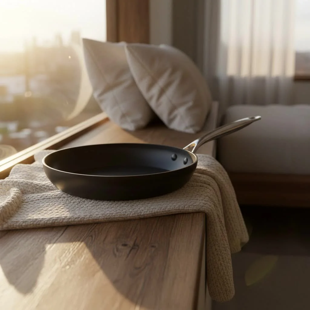 Assortment of frying pans at Walmart, including nonstick, cast iron, and stainless steel options