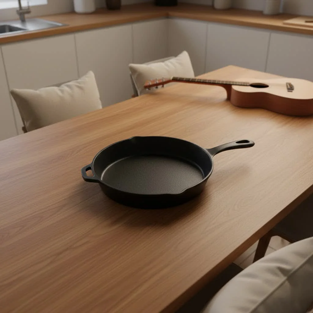 Assortment of frying pans made from different materials