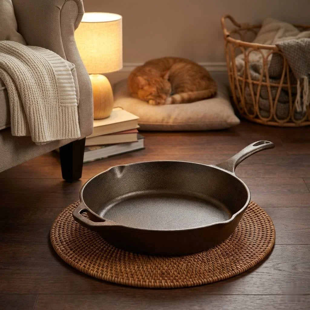All-Clad non-stick frying pan on a stovetop
