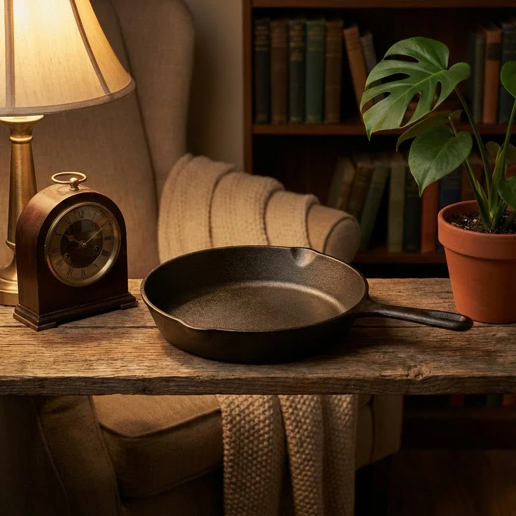 Electric frying pan with lid on a kitchen counter