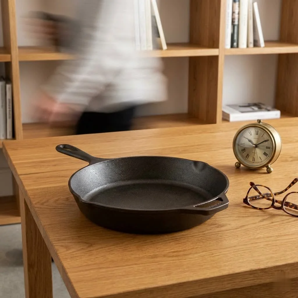 Universal frying pan lid with a clear glass center and black silicone rim