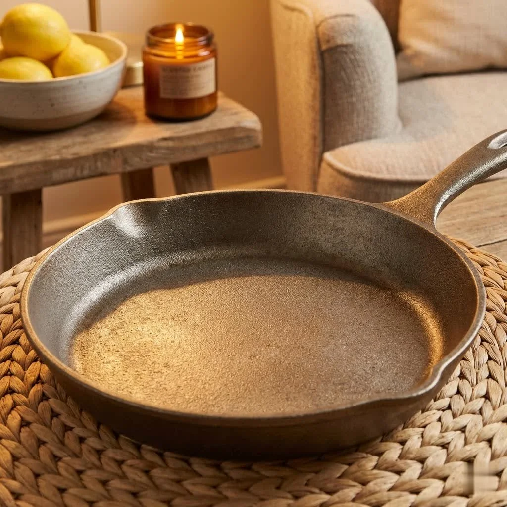 Stainless steel non-stick frying pan with food